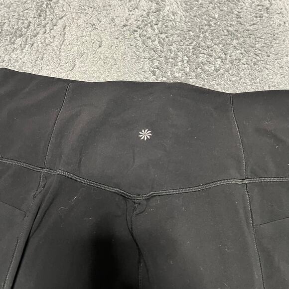 Athleta Leggings Pants Womens Large Black Salutation Stash Pocket - Picture 4 of 9